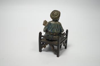 A Viennese Cold painted bronze of an Arab gentleman, 9cm high